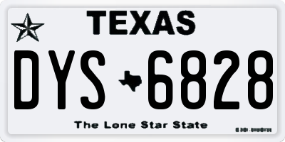 TX license plate DYS6828
