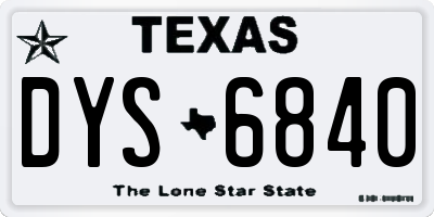 TX license plate DYS6840