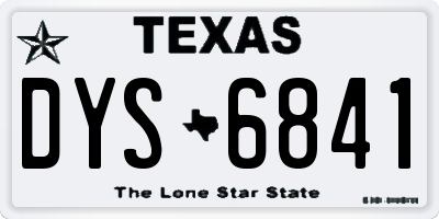 TX license plate DYS6841