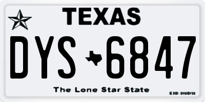 TX license plate DYS6847