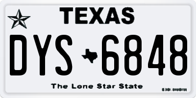 TX license plate DYS6848