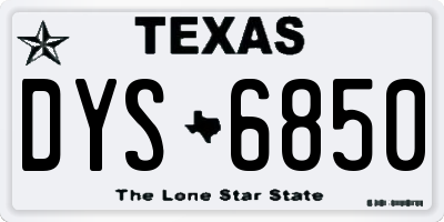 TX license plate DYS6850