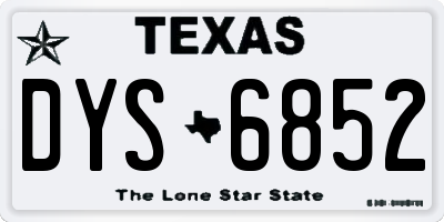 TX license plate DYS6852