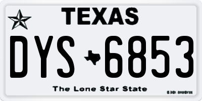 TX license plate DYS6853