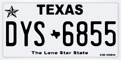 TX license plate DYS6855