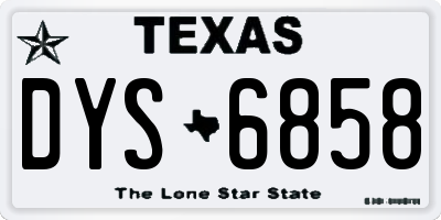 TX license plate DYS6858