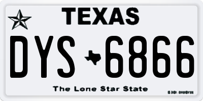 TX license plate DYS6866