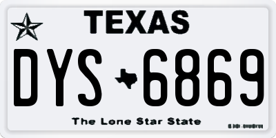 TX license plate DYS6869