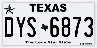 TX license plate DYS6873