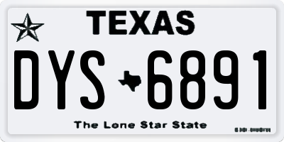 TX license plate DYS6891