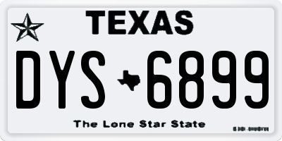 TX license plate DYS6899