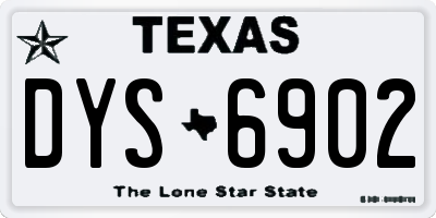 TX license plate DYS6902