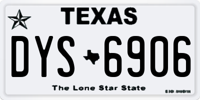 TX license plate DYS6906