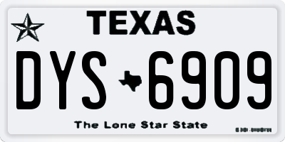 TX license plate DYS6909