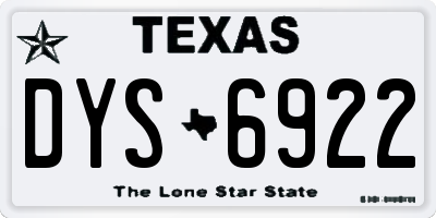 TX license plate DYS6922
