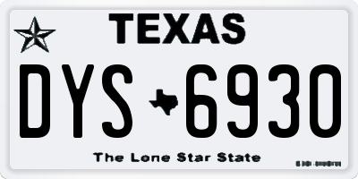 TX license plate DYS6930
