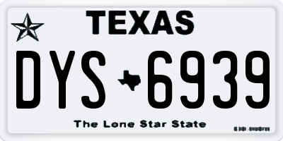TX license plate DYS6939