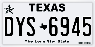 TX license plate DYS6945