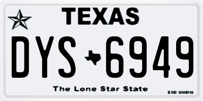 TX license plate DYS6949