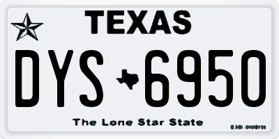 TX license plate DYS6950