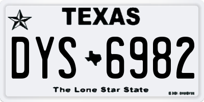 TX license plate DYS6982