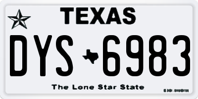 TX license plate DYS6983