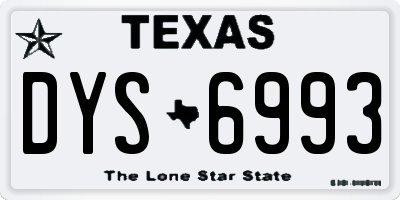 TX license plate DYS6993