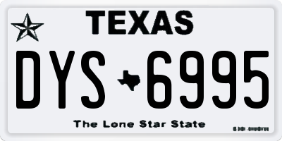 TX license plate DYS6995