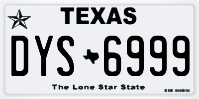 TX license plate DYS6999