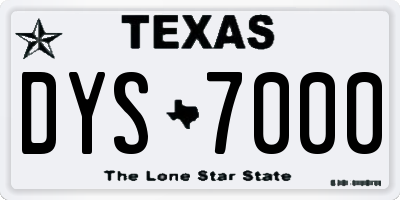 TX license plate DYS7000