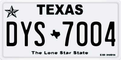 TX license plate DYS7004