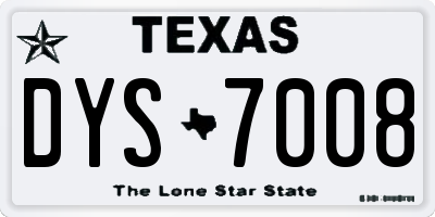 TX license plate DYS7008