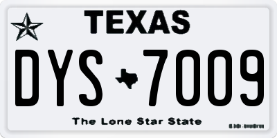 TX license plate DYS7009