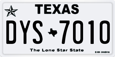 TX license plate DYS7010