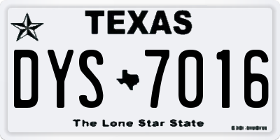TX license plate DYS7016