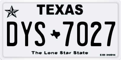 TX license plate DYS7027