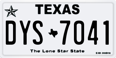 TX license plate DYS7041