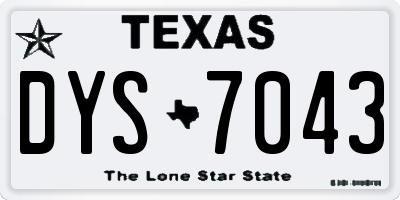 TX license plate DYS7043