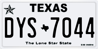 TX license plate DYS7044
