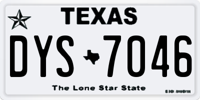 TX license plate DYS7046