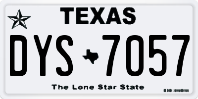 TX license plate DYS7057
