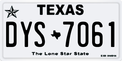TX license plate DYS7061
