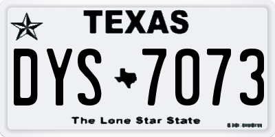 TX license plate DYS7073