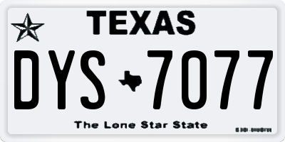 TX license plate DYS7077