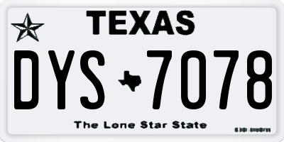 TX license plate DYS7078
