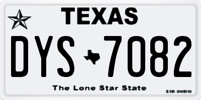 TX license plate DYS7082