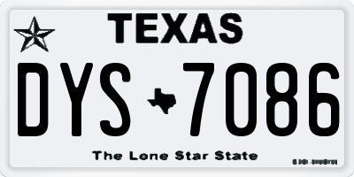 TX license plate DYS7086