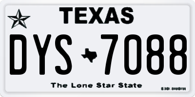 TX license plate DYS7088