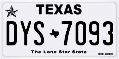 TX license plate DYS7093