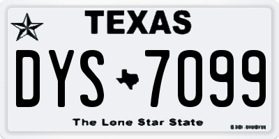 TX license plate DYS7099